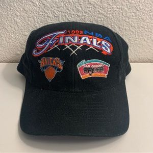 Vtg RARE 1999 NBA Finals San Antonio Spurs & Knicks 2 Logos Snapback Hat